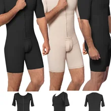 6XL Abdominal Corset PRAYGER Body Shaper Men Slimming Belly Shapewear Lift Butt Bodysuits Tummy Trimmer Sleeves Underwear