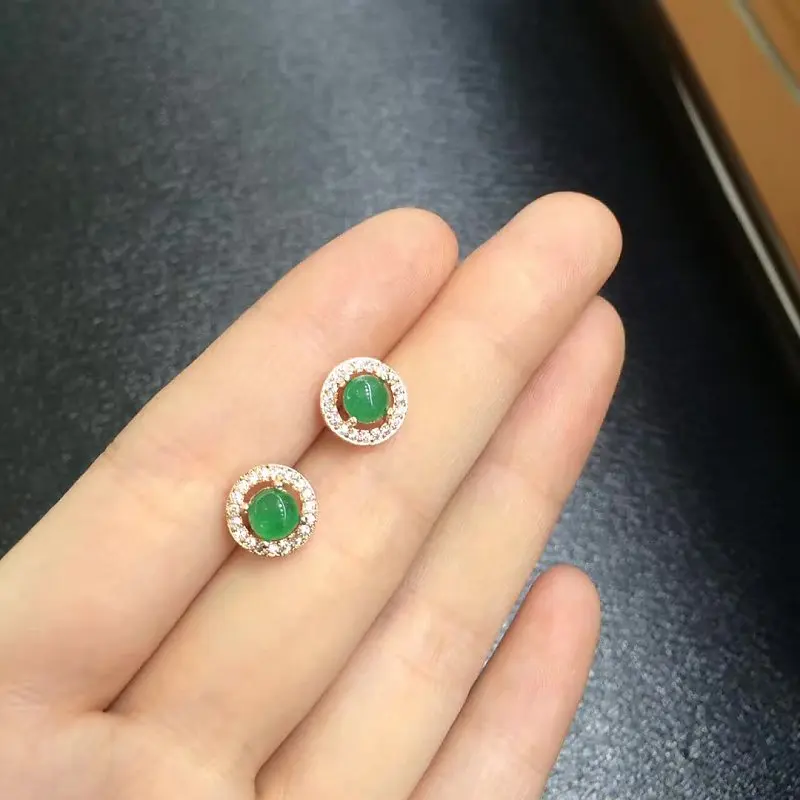 

2017 Brincos Qi Xuan_Fashion Jewelry_Colombia Green Stone Elegant Earrings_S925 Solid Silver Earrings_Factory Directly Sales