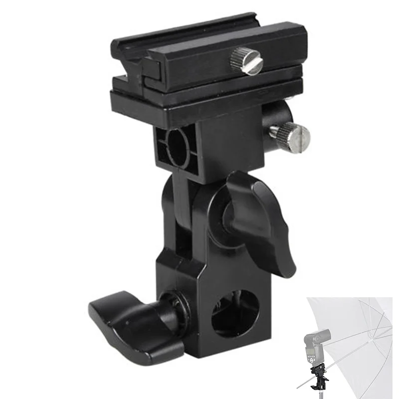 

B Type Flash Hot Shoe Mount Adapter Trigger Umbrella Holder Swivel Light Stand Bracket Standard Shoe Mount for flash light