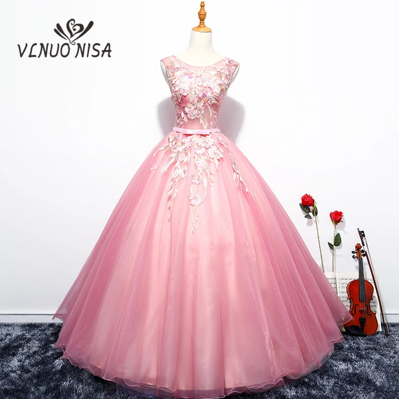 

Real Photo 2018 High-end Embroidery Ball Gown Sleeveless Sweet Backless Evening Dress Bow Pearls Elegant Ladies Vestido de Prom