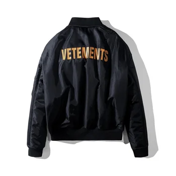 

Vetements Jacket Men 1:1 Double-sided Wear MA-1 Bomber Vetements Coat Flight Force Pilot Jacket