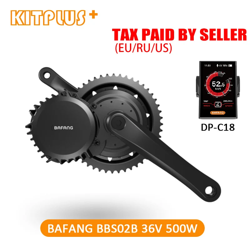 KITPLUS Bafang е-байка 36В Электрический мотор 500W 8Fun середине привод Conversion Kit BBS02 BLDC бесщеточный мотор, фара для электровелосипеда в комплект велосипед преобразования