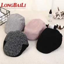 Шерстяная хлопковая подкладка мужской берет кепка газетчика женские береты Duckbill SHDB007