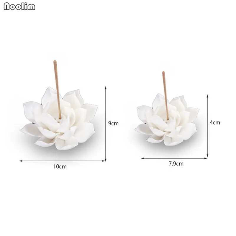 Керамическая белая горелка для благовоний в виде лотоса домашний декор подставка для ароматических палочек буддийская благовония для ароматерапии курильница для использования в офисе Teaho