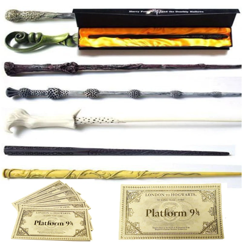 

25 Kinds of Harri Potter Magic Wands with Box & Hogwarts London Express Replica Train Ticket /Any Other Wands Also Can Ask Us