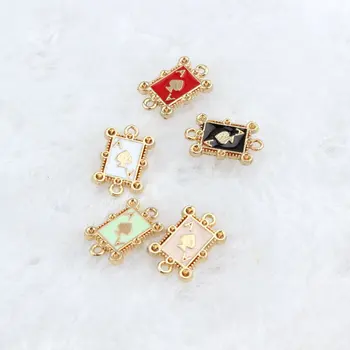 

20pcs/lot Mini Poker A Charms Pendant Oil Drop For Bracelet DIY Fashion Metal Jewelry
