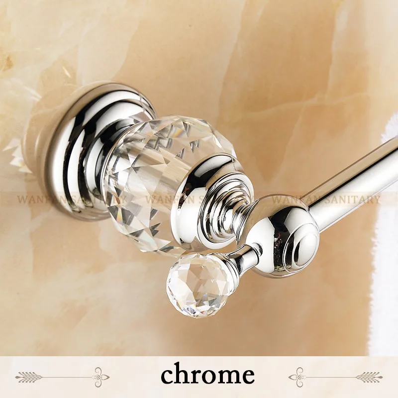 Vidric штанги для полотенец латунный кристалл золотой настенный один вешалка для полотенец Держатель Роскошная вешалка для полотенец туалет и ванная комната Acce - Цвет: Chrome