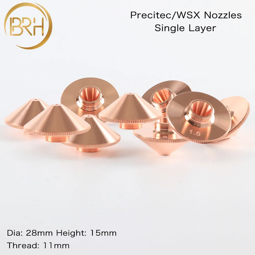 BRH режущих головок Precitec WSX Лазерная насадка одиночный/двойной Слои Dia.28mm H15 M11 Калибр 0,8-5,0 мм IPG/Highyag/Precitec лазер режущая головка