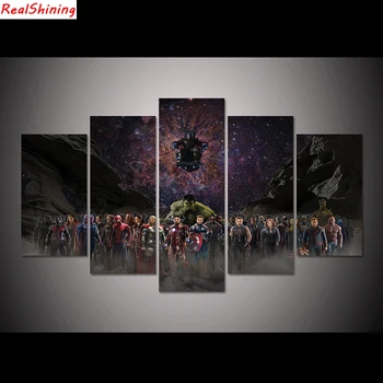 

5pcs diy Diamond Painting Cross Stitch Marvel Superheroes full square Diamond Mosaic beaded Embroidery Rhinestones H1441