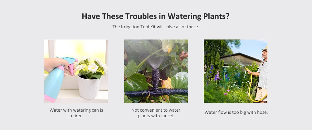 DIY Drip Irrigation Tool Kit Eco-friendly Watering System Set for Garden Plant Flower 