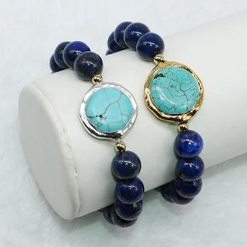 

6 Strand Lapis stone bracelet Natural charms bracelet Mix color stone charms stone jewelry gift for lady5000