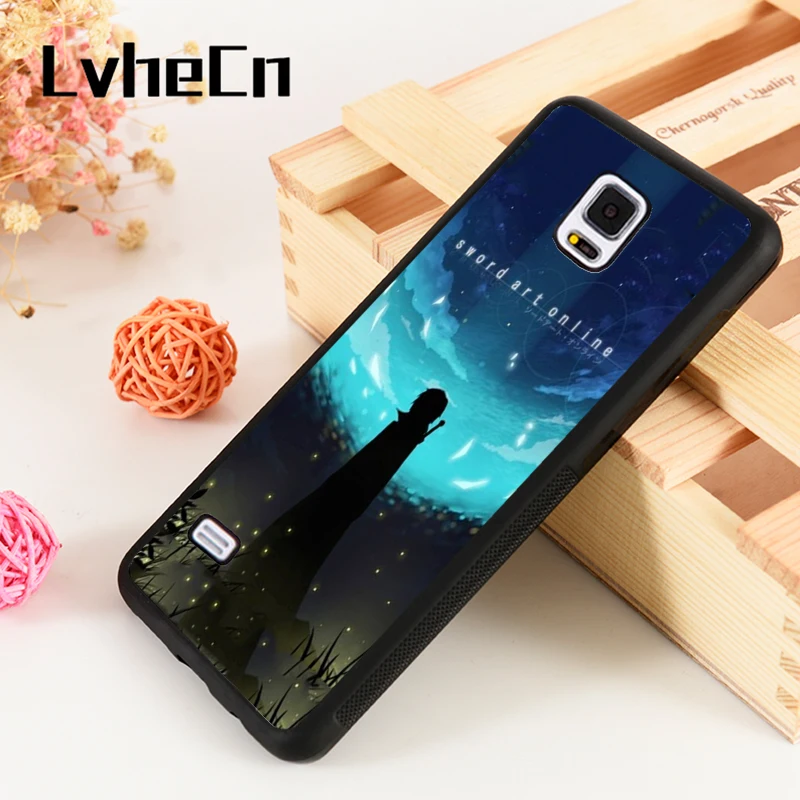 LvheCn S3 S4 S5 Phone Cover Cases For Samsung Galaxy S6 S7 S8 S9 egde plus Note 4 5 8 9 Silicone Sword Art Online Poster Night