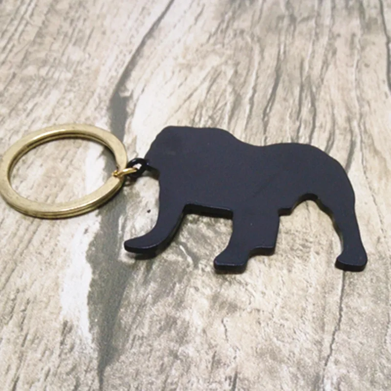 Bulldog keychain Custom all kinds of animal key chain The black metal jewelry birthday surprise