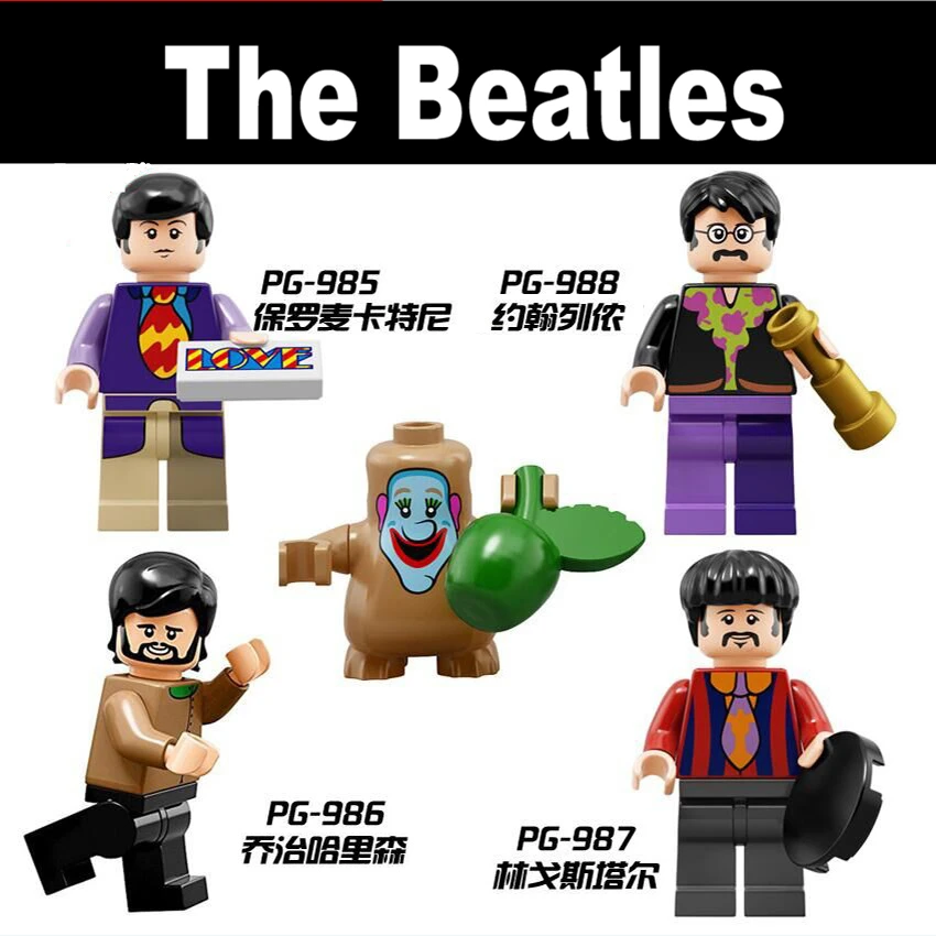

John Lennon George Harrison Ringo Starr Paul McCartney Block Figure Bricks Toys Compatible With Lego