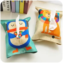 1 шт. мультфильм животных хлопковая коробка из льняной ткани полотенца салфетки диспенсер сумка для хранения бумажный держатель Чехол ткани Настольный органайзер 21