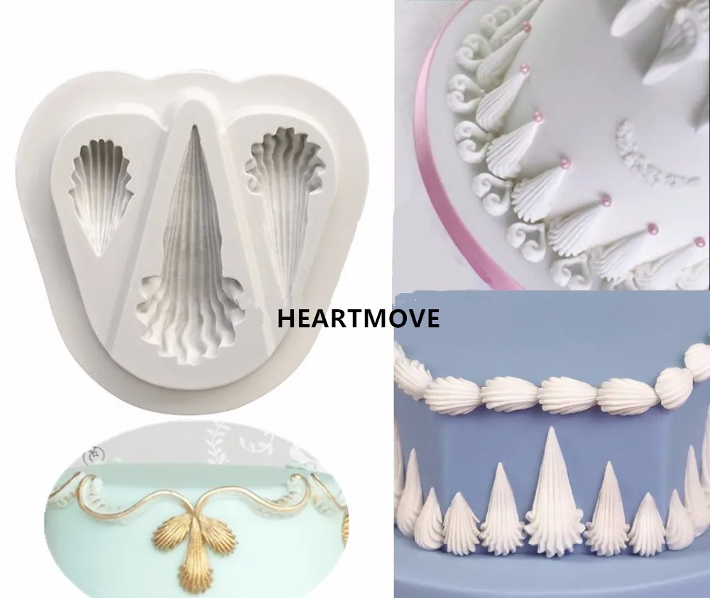 Royal Icing SHELL BORDER SELECTION Silicone Mould Wedding Cake Mold