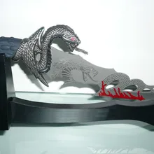 S0147 злой змеи черный нож смерти Меч Красный Клинок крови W/STAND 13,8"