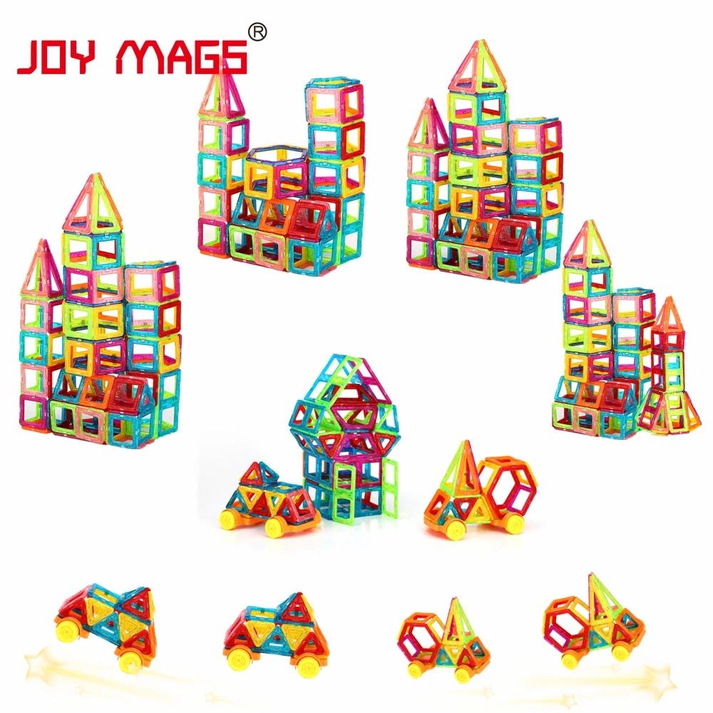 JOY MAGS игрушка мини Магнитная 100/110/130 шт./лот строительные блоки игрушки DIY 3D Магнитный конструктор развивающие кирпичи