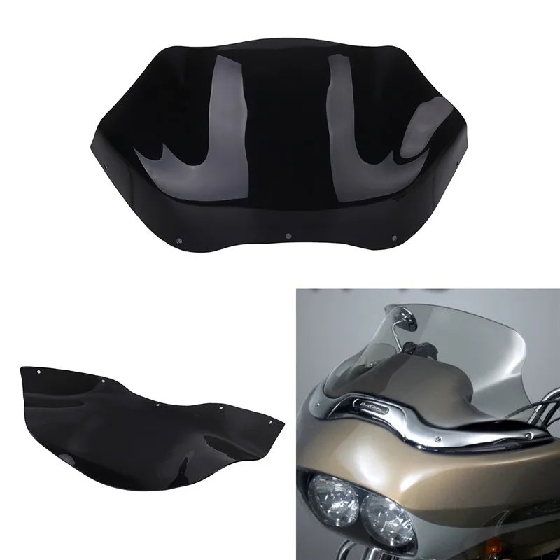 Brand New Motorcycle 13" Black Flare Windshield Windscreen 1998 up For