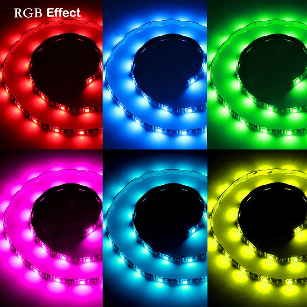 5 в 50-200 см RGB светодиодный светильник для бара ТВ задний светильник комплект+ USB пульт дистанционного управления 5050 60SMD настольная декоративная лампа лента для ТВ фона - Испускаемый цвет: changeable