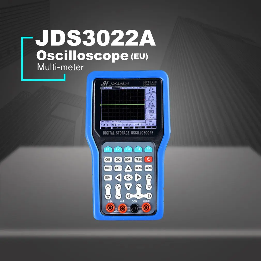 JDS3022A Digital Oscilloscope Handheld Storage Oscilloscope 500MSa/S Max Samples 50MHZ 2CH DDS Signal Generator