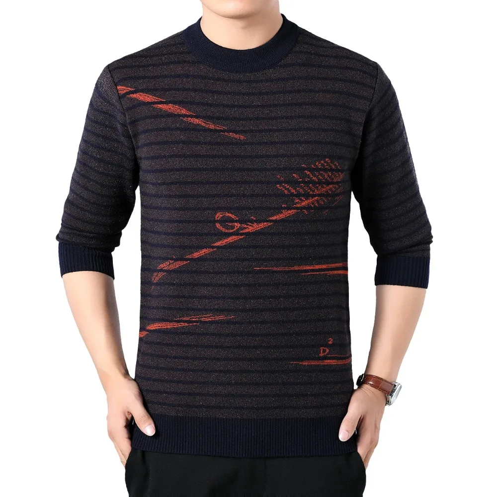 Mature Man Casual Pullover Sweater Knitted Tops Mens