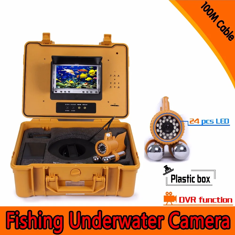 

100M Cable Underwater Fishing Camera DVR 7 Inch Color Monitor 24pcs White LED Night Version Fish Finder Diving Surveillance