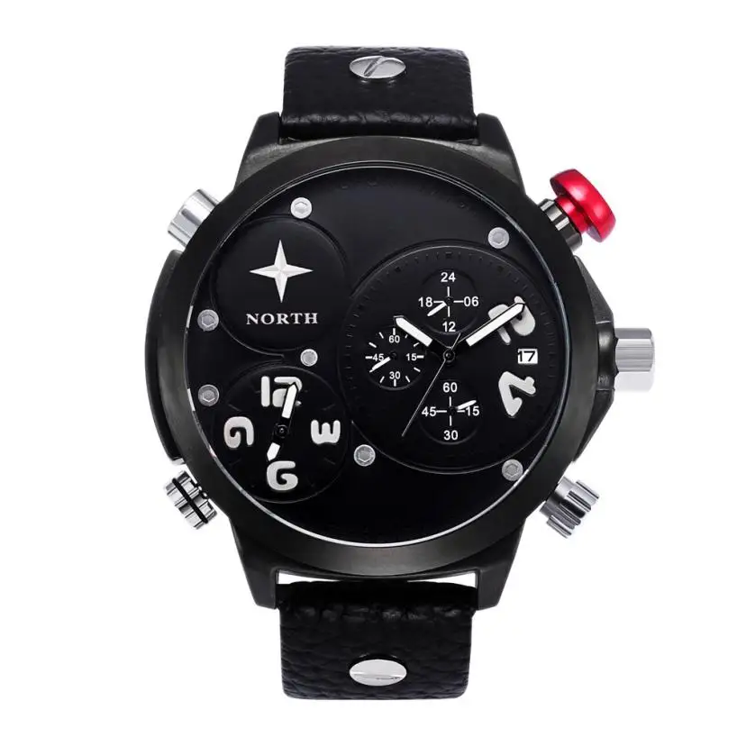 

Splendid Sport Watch Display Leather Strap Quartz Outdoor Men Military Watches Men 2016