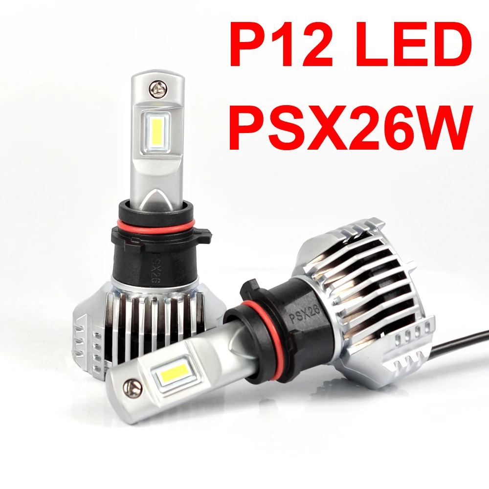 1 Set PSX26W P12 Car LED Headlight Super Bright 0.72MM PCB Ultra Thin W/ External Driver Front Lamps Bulbs 6K White 90W 13000LM |