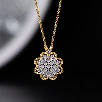 

925 Sterling Silver zircon Necklace Sliver 925 Jewelry For Women European Court Style vintage style