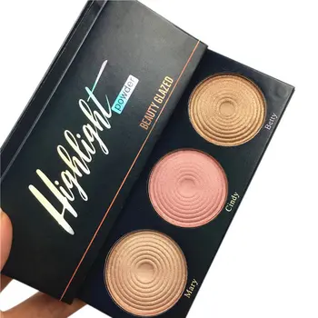 

Beauty Glazed 3 IN 1 Face Bronzers Palette Highlighter Shimmer Eyeshadow Powder Palette For Women Lady Birthday Gift H7JP