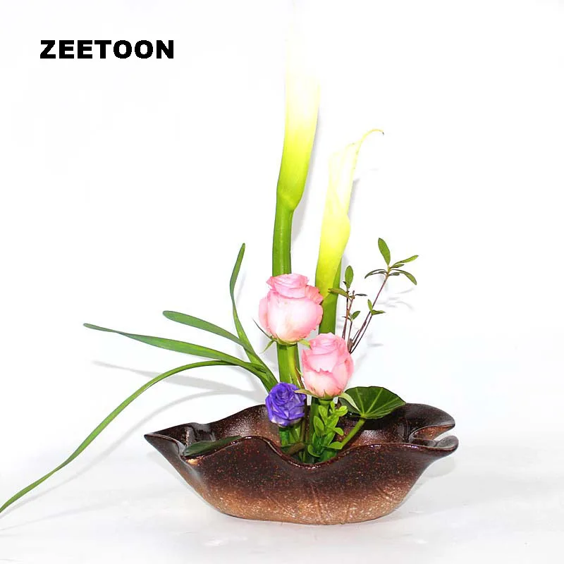 Ikebana цветочный горшок в виде листьев лотоса для бассейна Гидропонные плантаторы