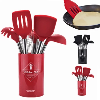 

1/7/8/9 Pcs None Toxic Kitchen Gadgets Nonstick Cookware Stainless Steel Handles Cooking Tools Food Grade Silicone Cooking Tools