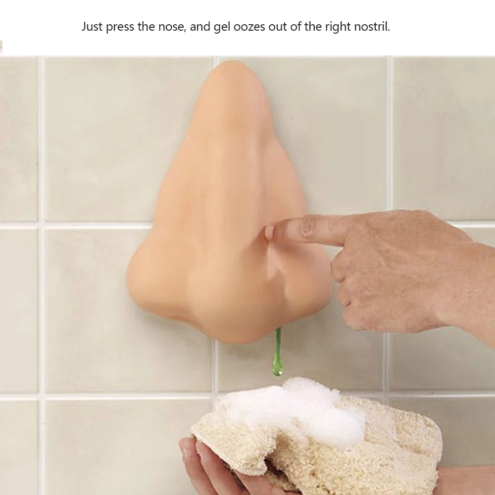 Новинка всасывающие крючки смешной нос силиконовый душ гель дозатор мыла Ванная комната душ ванная комната инструмент для ванной