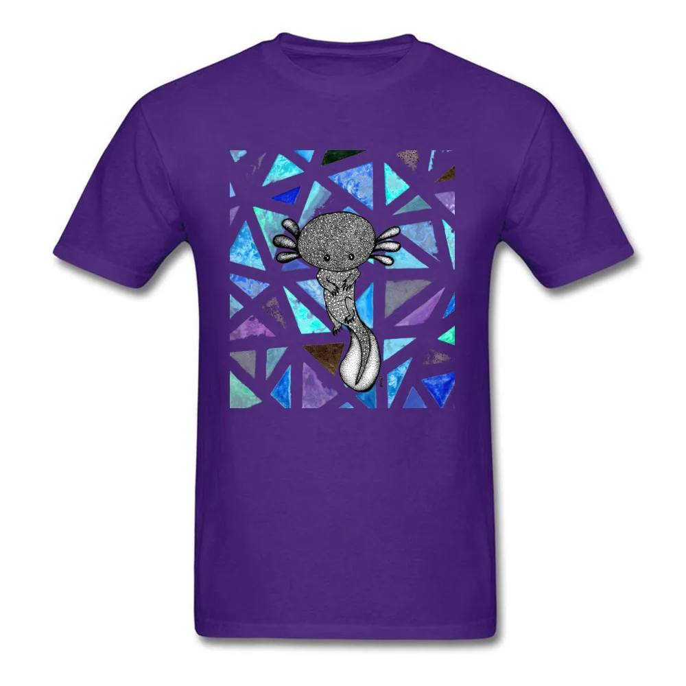 Tops Shirt Sweet Axolotl Summer Retro Printed Short Sleeve Cotton Fabric Round Collar Men's Top T-shirts Printed Tee-Shirt Sweet Axolotl purple