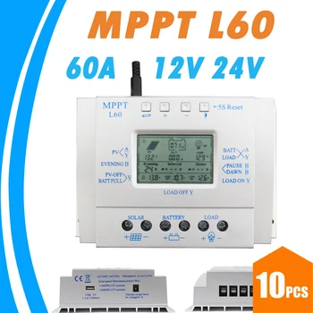 

10PCS 60A Solar Battery Charge Controller LCD 12V 24V Auto with USB 5V Solar Regulator High Efficiency Solar Tracking System