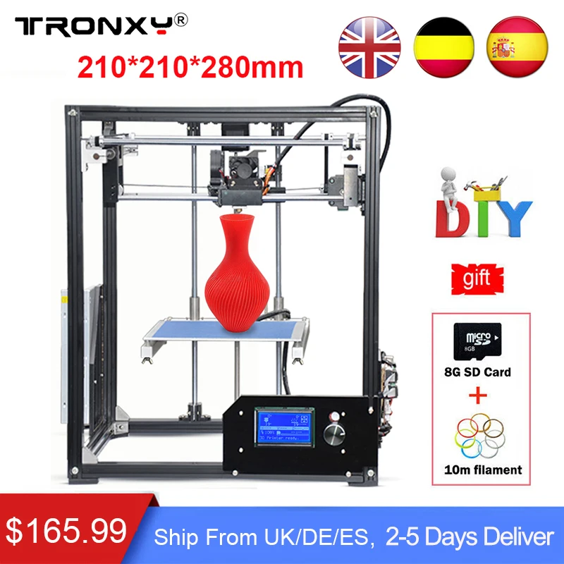 

Tronxy Upgraded Quality 3D Printer High Precision Large Printing Reprap 3D Printer DIY kit Extruder +Free 10M filament SD Card