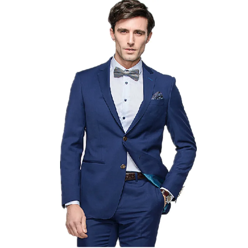 Fashionable mens formal suits handsome man wedding suit lapel two-piece suit pure color the groomsman/groom suits