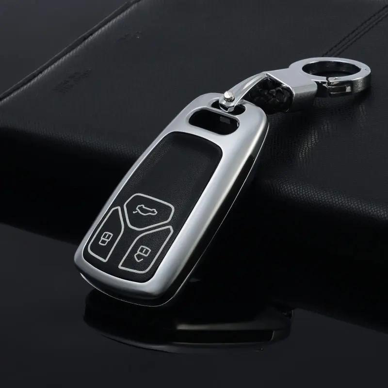 Световой кожаный чехол для автомобильных ключей, крышка чехол для Audi A5 Q7 S4 S5 A4 B9 Q7 A4L и формирующая листы для кровли 4 м TT TTS RS 8 S смарт-ключ чехол