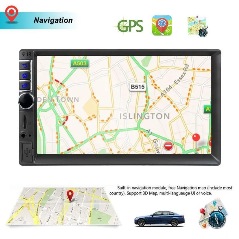 7 дюймов 2 Din автомобильный аудио стерео 2Din WiFi BT Android автомобильный стерео MP5 плеер gps навигатор FM радио Bluetooth с камерой заднего вида