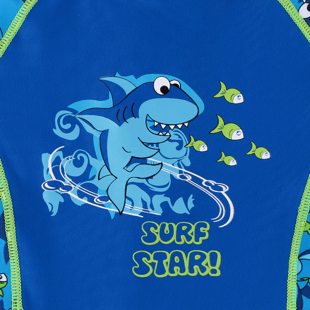 BAOHULU/детская одежда для купания с изображением акулы(UPF50+), купальный костюм, цельный купальный костюм для мальчиков, купальный костюм для мальчиков 3-10 лет