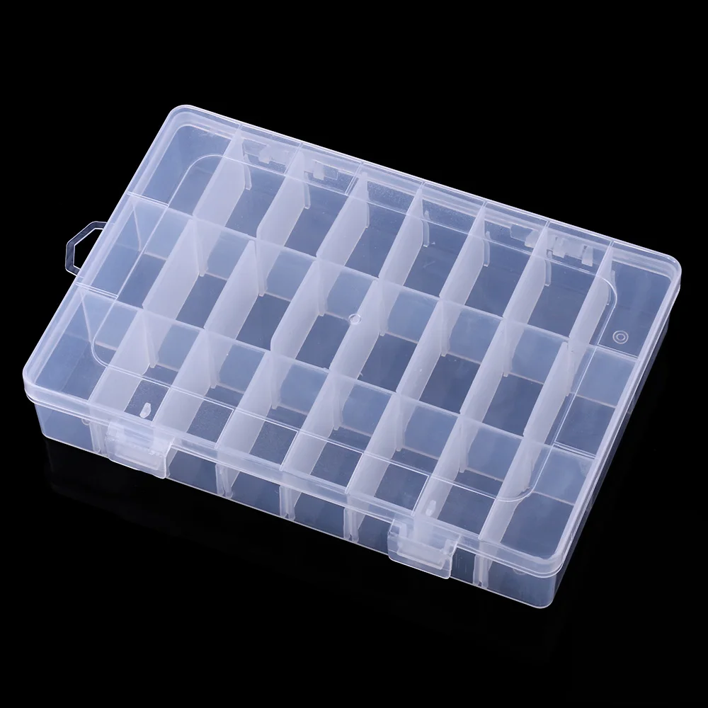 

Transparent 24 Compartments Fishing Box High Strength Visible Plastic Box Fishing Tackle Box