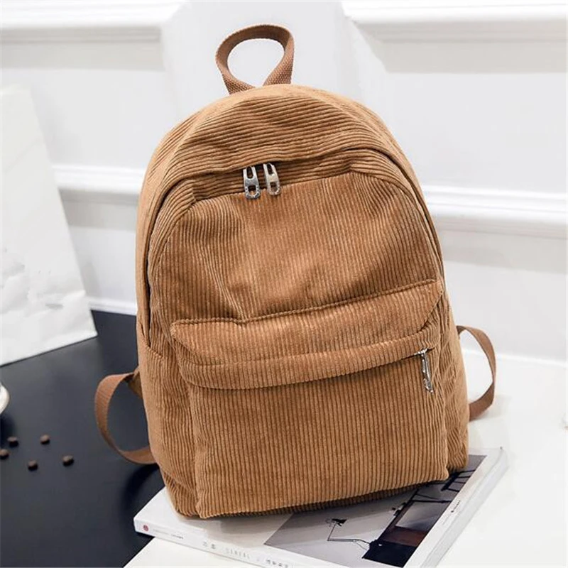 pana sólida Simple mochila escolar para adolescentes estudiantes bolso de pana sólida Simple mochila escolar para adolescentes estudiantes bolso de