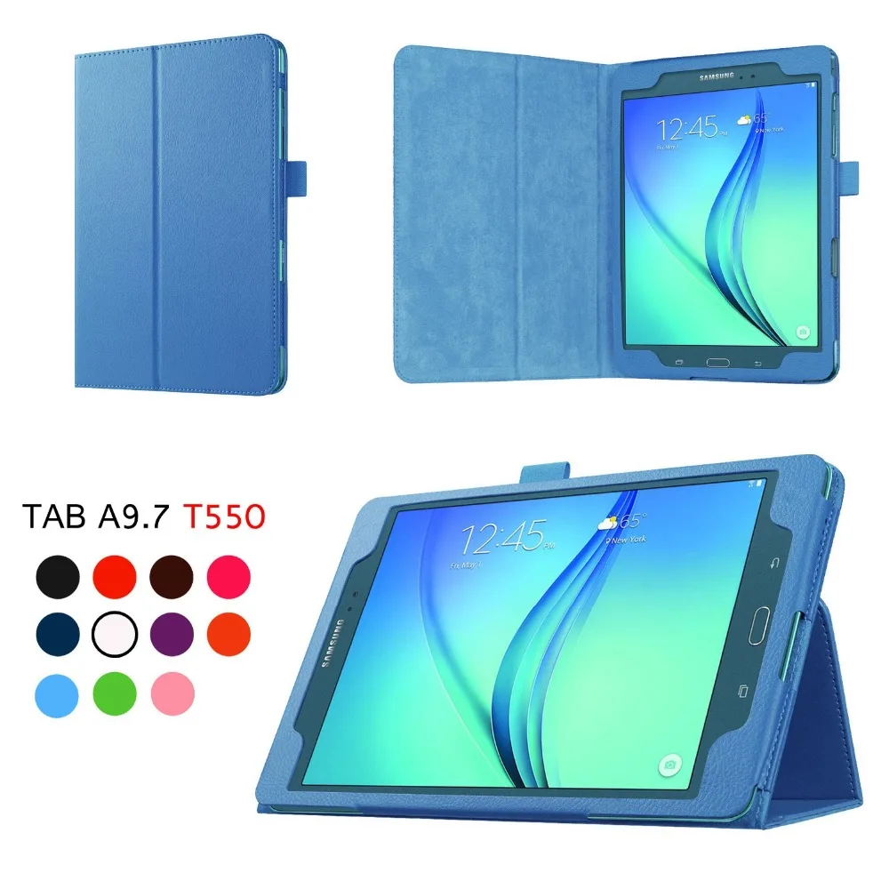 Складной защитный чехол с текстурой личи для Samsung Galaxy Tab A T550 T555 SM кожаный смарт