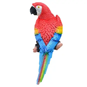 

Hanging Parrot Statue Pendant Decor Like A Real Parrot Patio Lawn Wall Decor For Nature Lovers Tropical Bird Collectors #