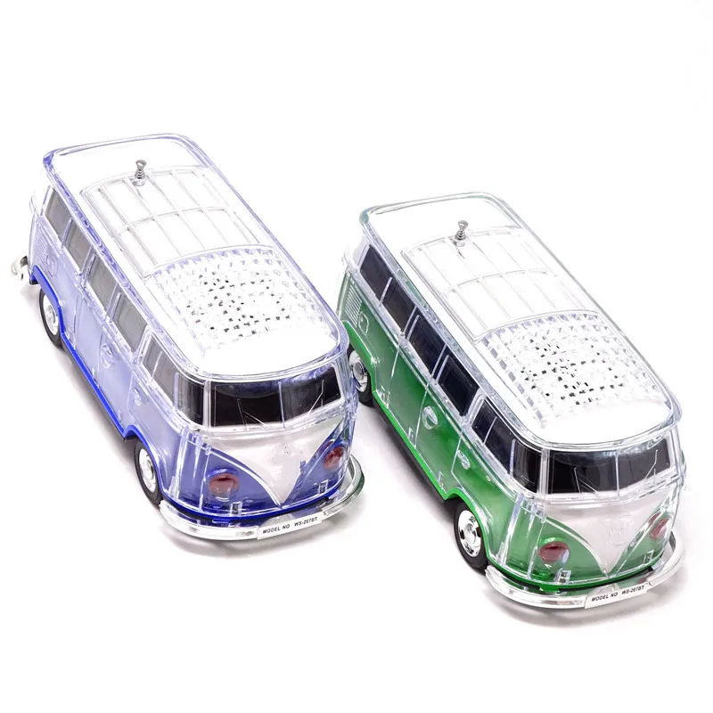 

car speaker WS-267BT colorful mini bluetooth speaker car shape mini bus speaker sound box MP3++U disk+TF+FM+LED 7color function