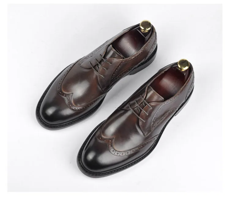 Livraison Gratuite As Ronde Respirant Pic Main De Casual Sculpté Pic Tendance Chaussures Cuir as En Business Brock Style Hommes Tête txwnZ6xqa
