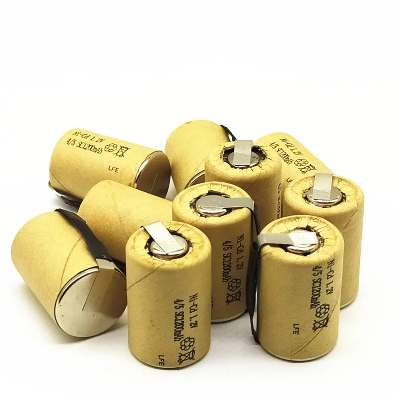 Tanie 8 10 12 15 szt. 4 5SC 1.2V akumulator 1200mAh 4 5 SC Sub C ni cd komórka z zakładkami spawalniczymi do wkrętarki elektrycznej