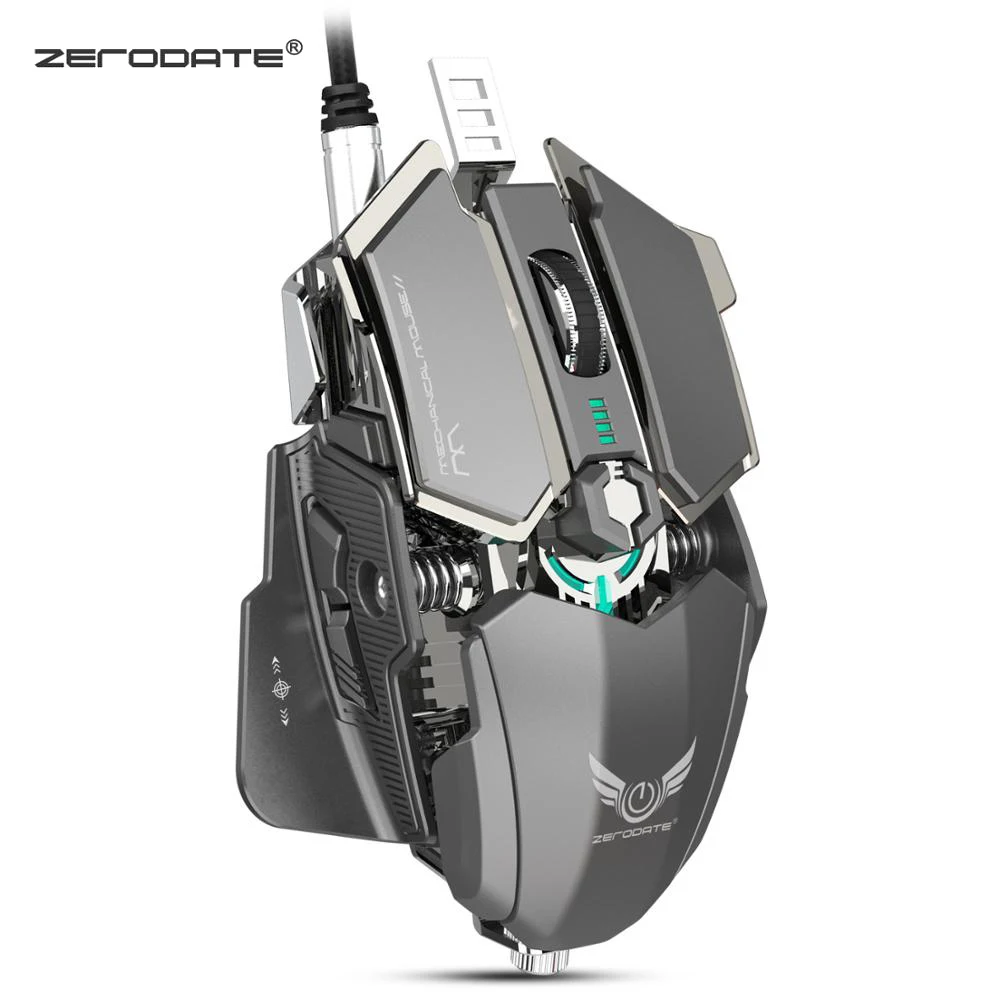 ZERODATE Регулируемая эргономичная игровая мышь светильник RGB 4000DPI профессиональная