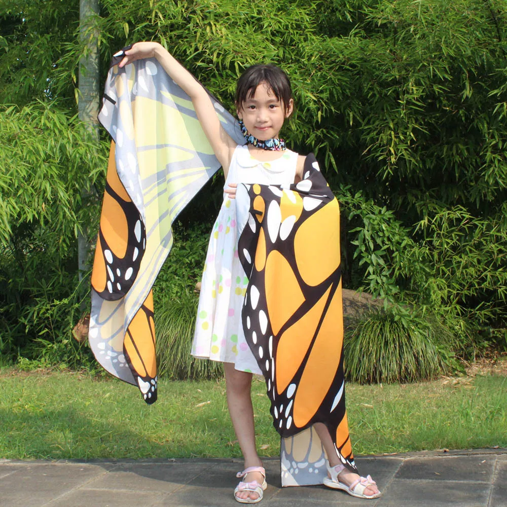 Детская бабочка крыло шаль шарфы Нимфа Пикси пончо костюм аксессуар костюм-Крылья Ангела